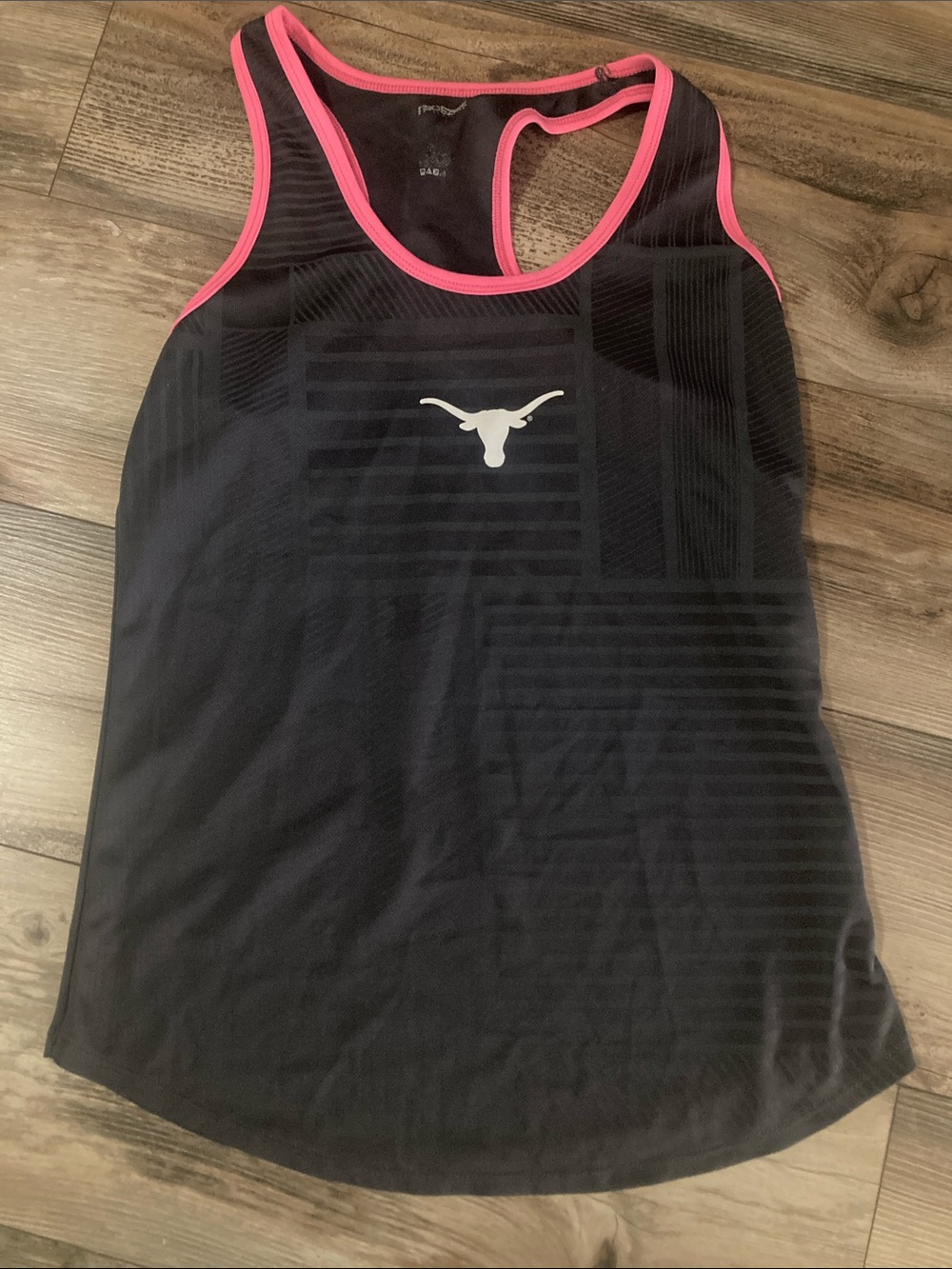 Texas Longhorn Gray & Neon Pink Women’s Racerback Tank Size M